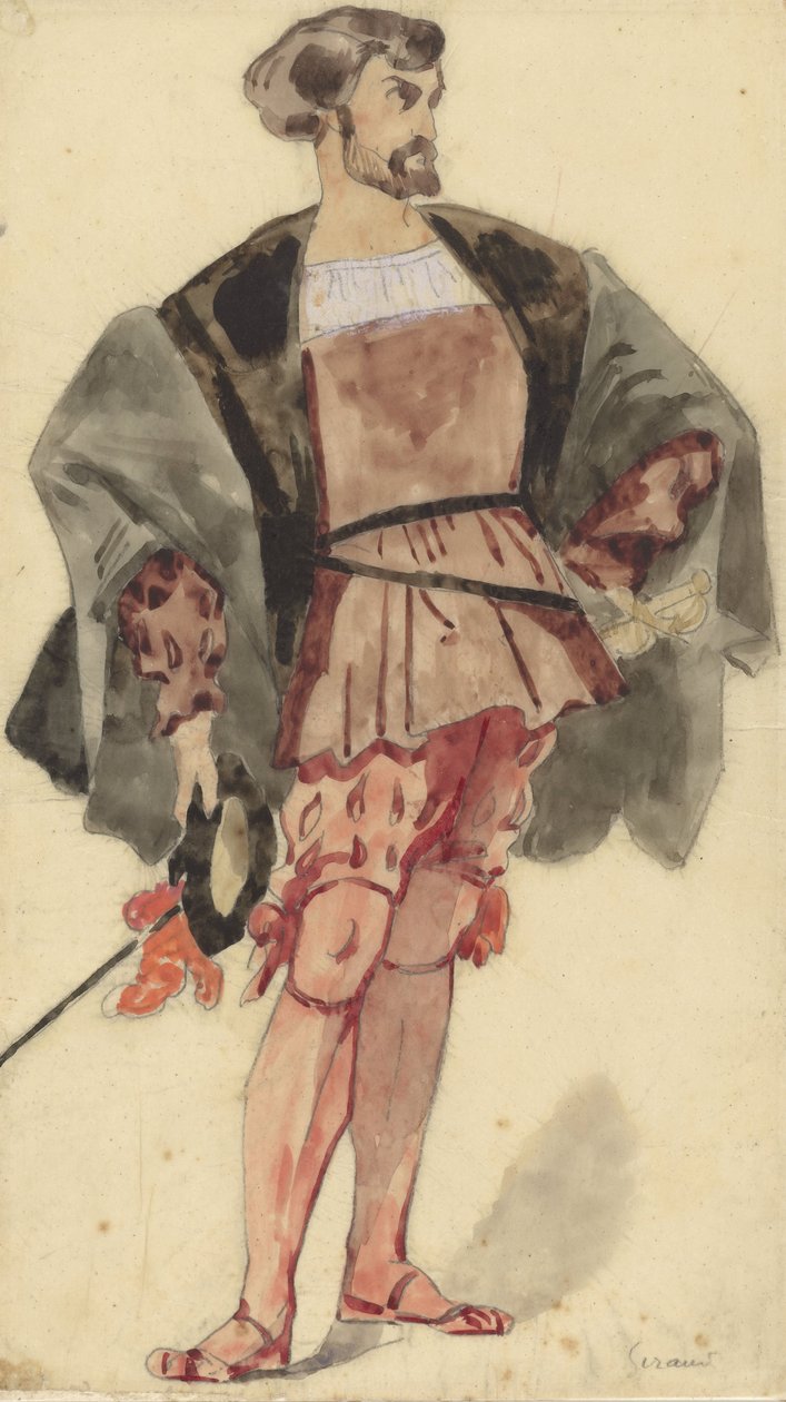 Kostymstudie av en adelsman från François I:s tid av Pierre François Eugène Giraud