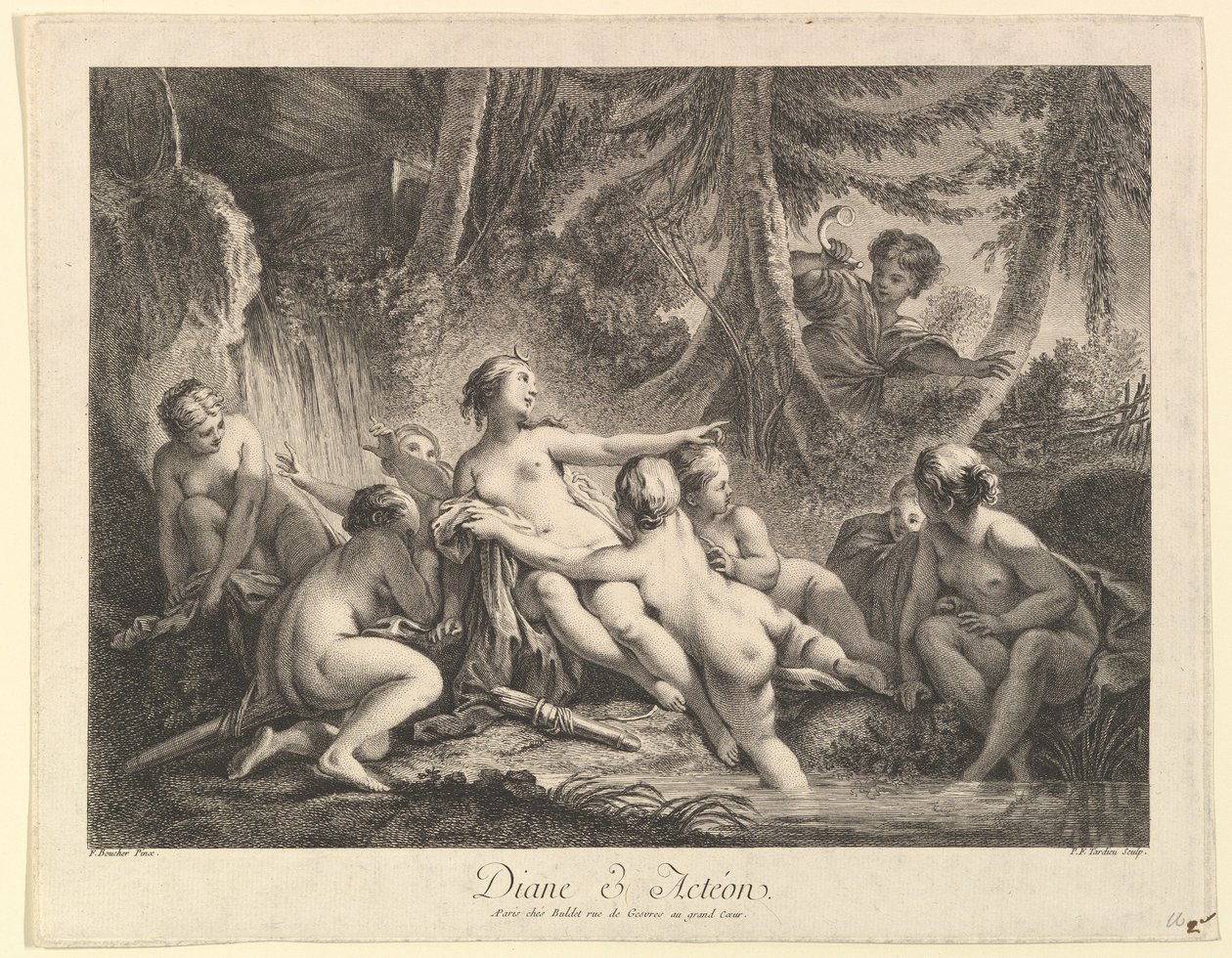 Diana och Acteon. av Pierre François Tardieu
