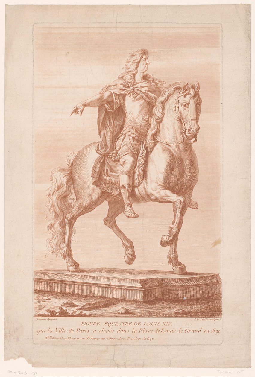 Ridsporträtt av Ludvig XIV Figur Equestre de Louis XIV (titel på objekt) av Pierre François Tardieu