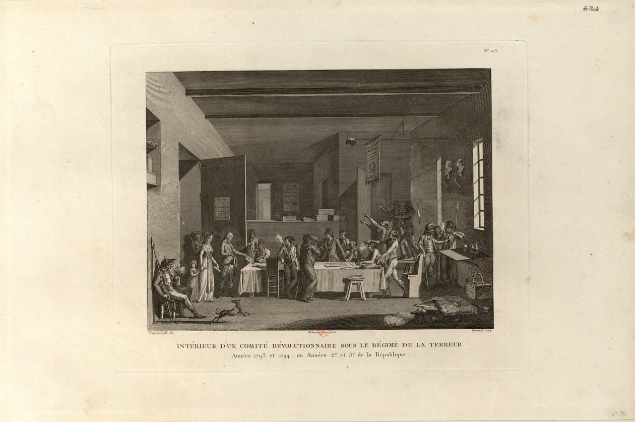 Inuti en revolutionär kommitté under terrorns välde, 1802. av Pierre Gabriel Berthault
