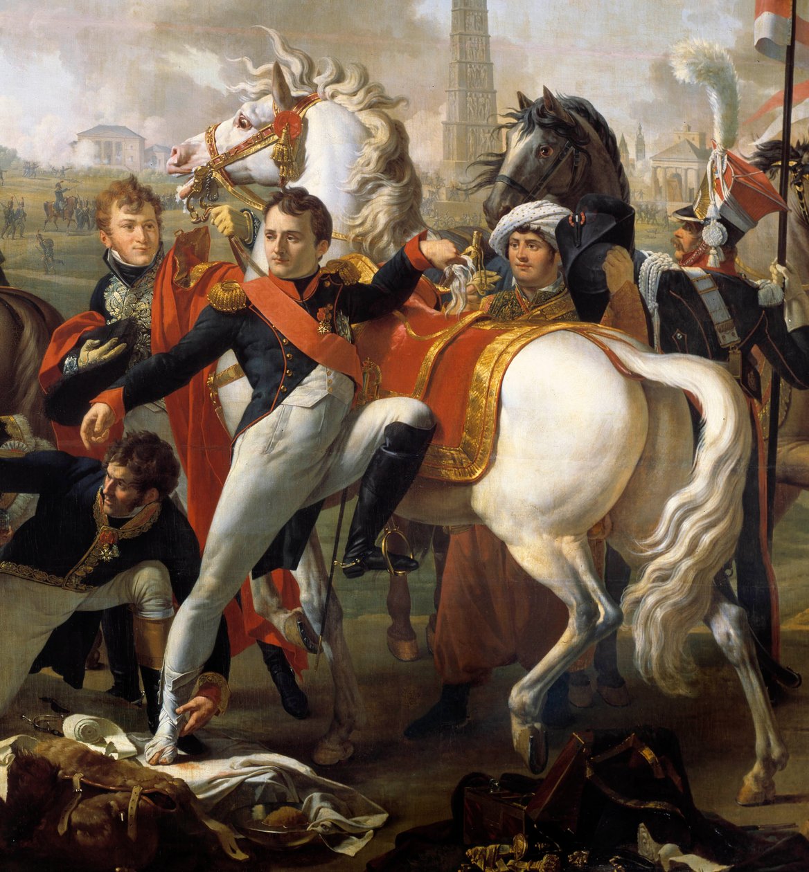 Napoleon I, sår framför Regensburg, behandlas av kirurgen Yvan, 23 april av Pierre Gautherot