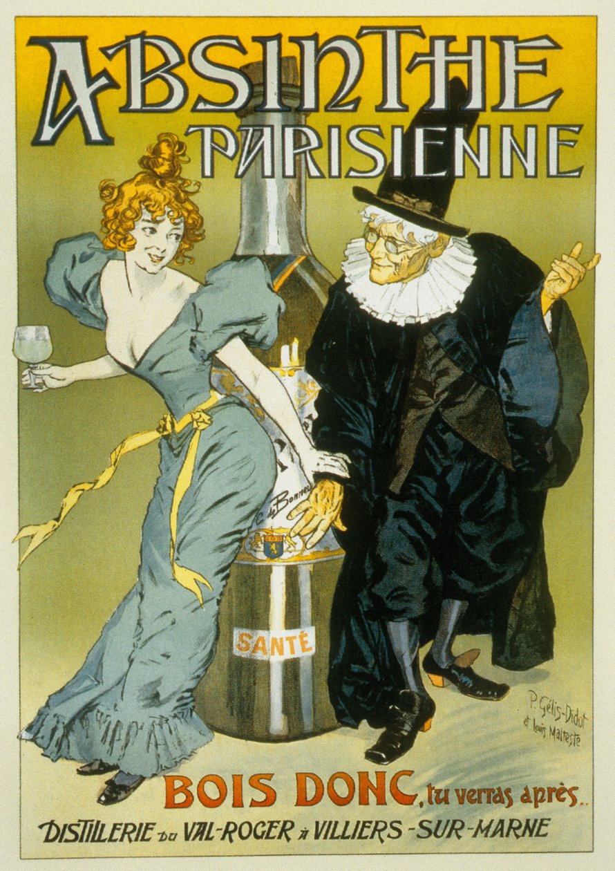 Fransk reklam av Pierre Henri Gelis-Didot och Louis Malteste för "Absinthe parisienne" ca. 1900 (affisch) av Pierre Gelis Didot