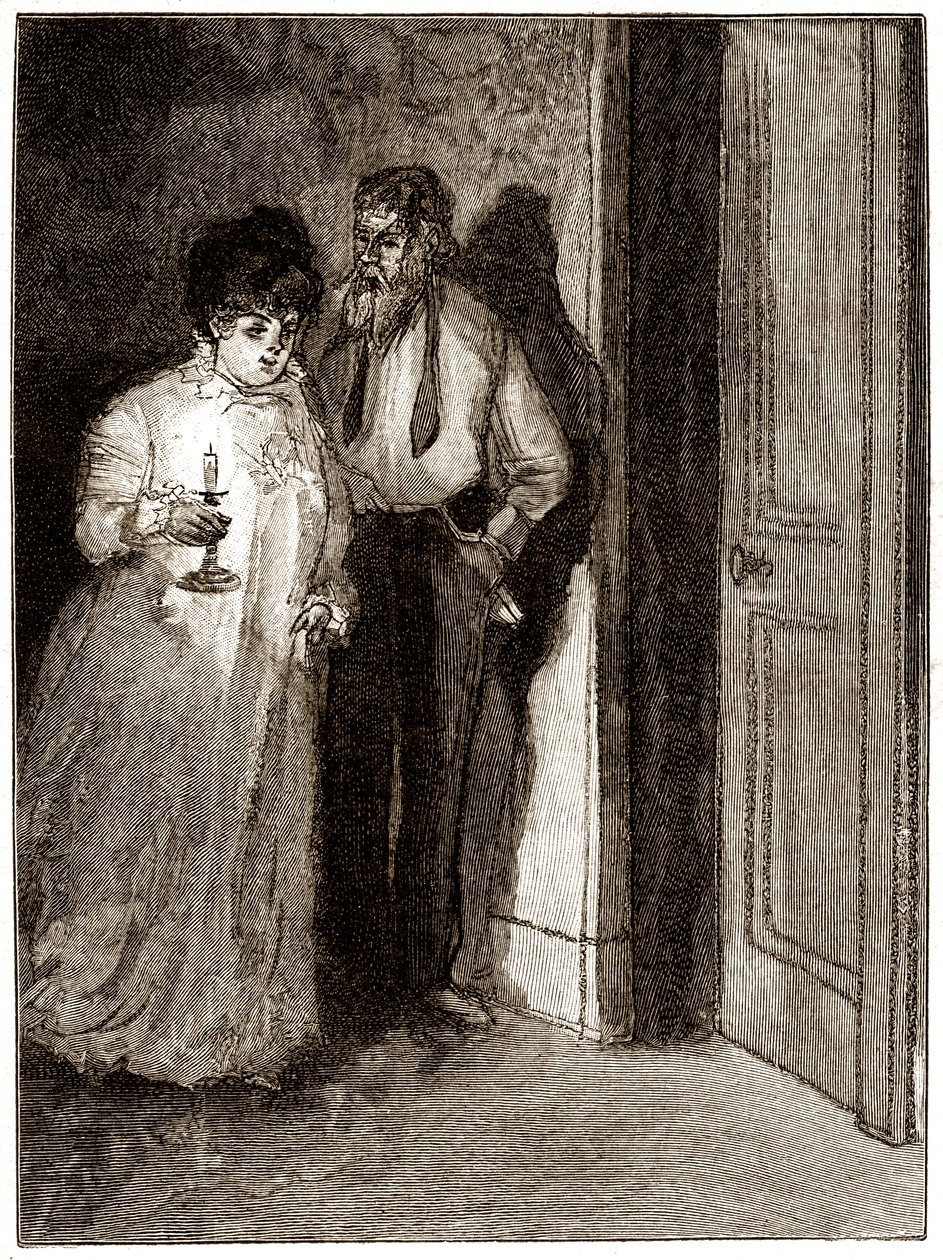 "Boule de Suif": Elisabeth Rousset vägrar sova med Cornudet, början av 1900-talet (illustration) av Pierre Georges Jeanniot