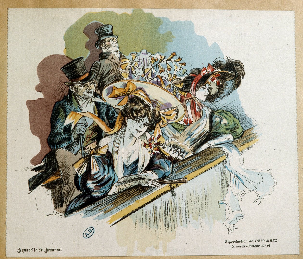 Eleganta par på Watercolor Theatre av Pierre Georges Jeanniot av Pierre Georges Jeanniot