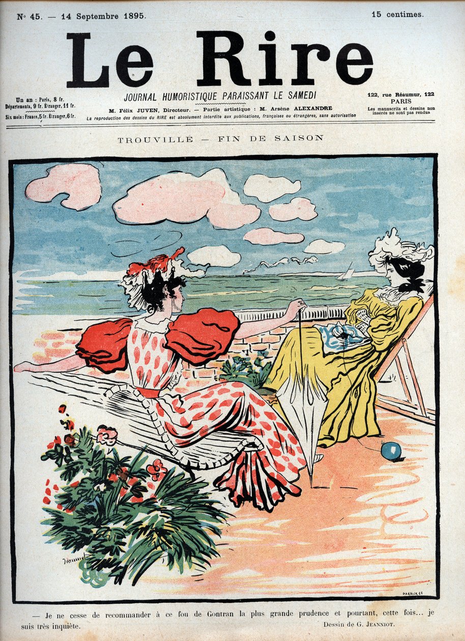 Trouville slutet av säsongen - teckning av Pierre Georges Jeanniot (1848-1934) för "" Le Lire"" den 14 september av Pierre Georges Jeanniot