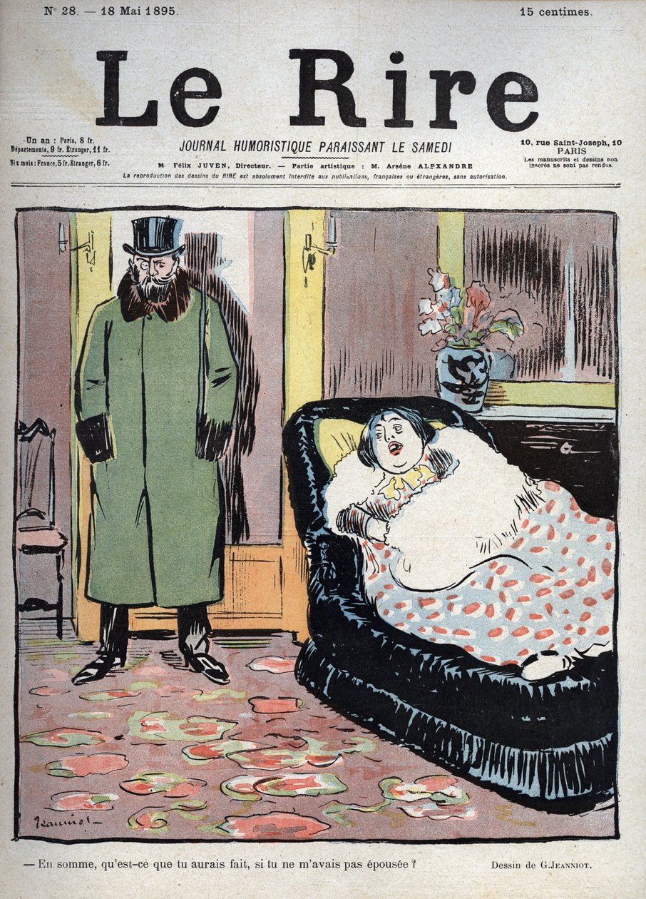 Vad skulle du ha gjort om du inte hade gift dig med mig? - teckning av Pierre Georges Jeanniot (1848-1934) för "" Le Rire"" av 218 maj 1895 av Pierre Georges Jeanniot