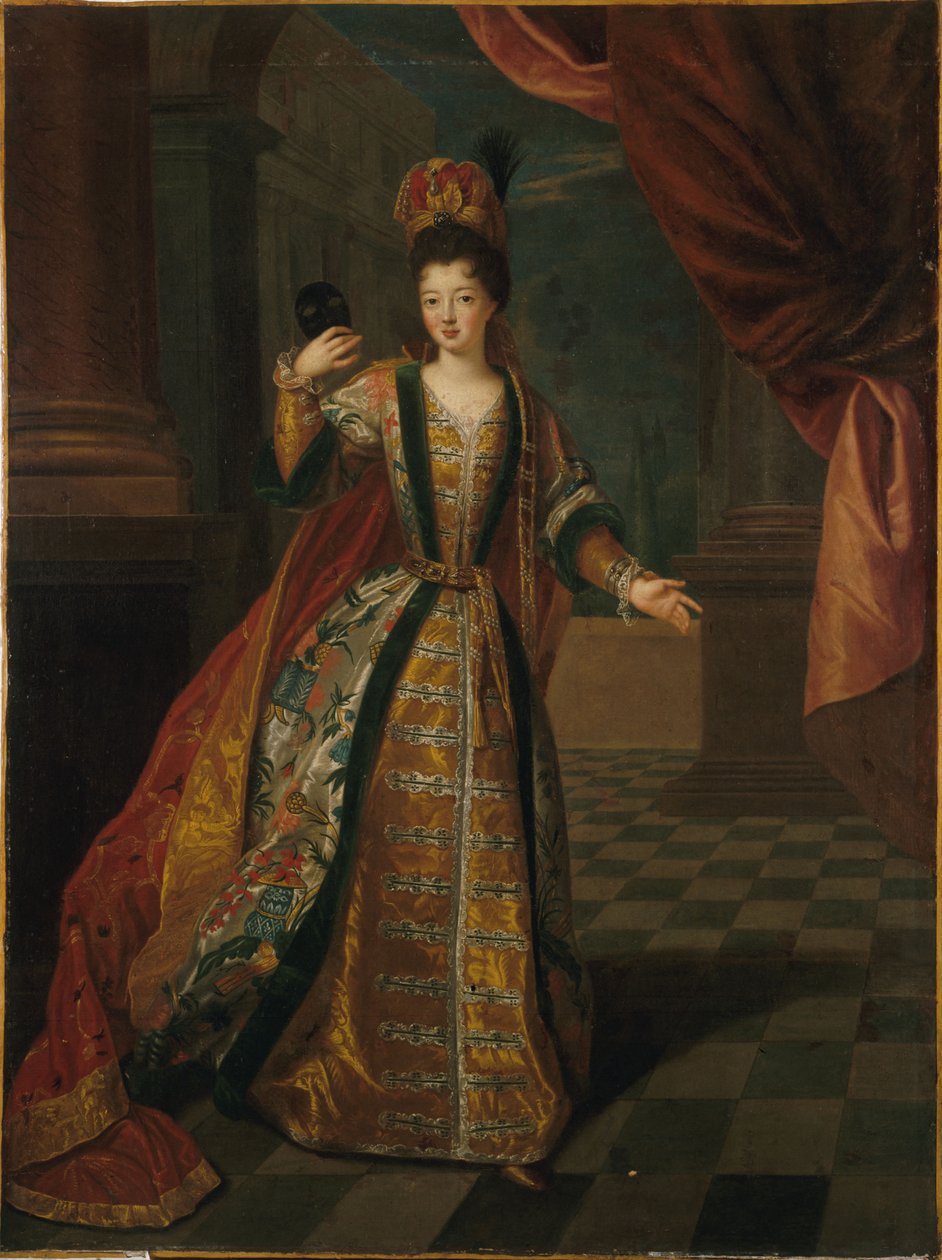 Franska: Portrait présumé de Mademoiselle de Nantes (Louise-Françoise de Bourbon, 1673-1743), en costume de bal av Pierre Gobert