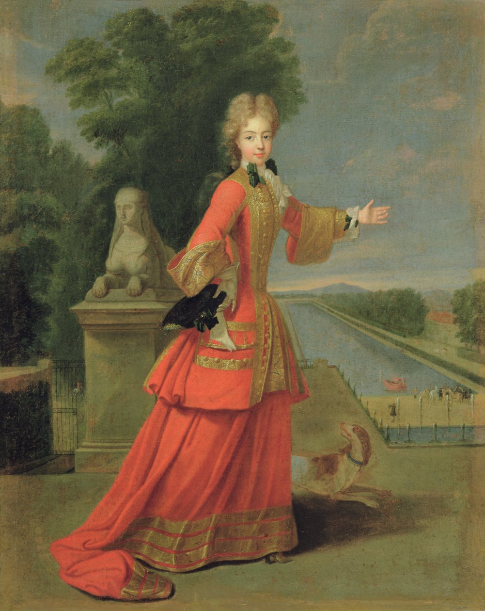 Marie-Adelaide de Savoie (1685-1712) i jaktklänning, ca 1704 av Pierre Gobert