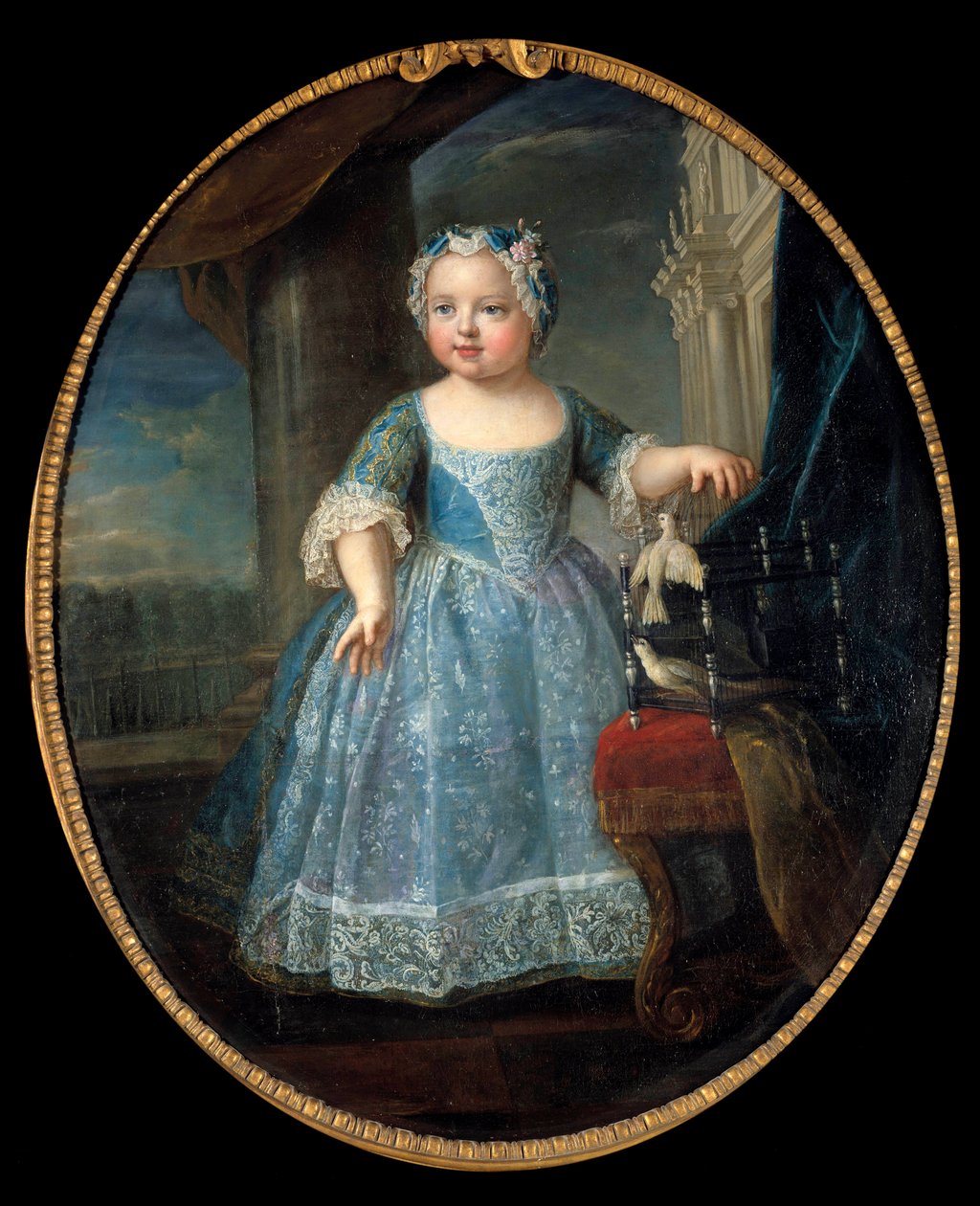 Porträtt av Louise Marie av Frankrike (1728-1733) dit Madame, tredje dotter till Ludvig XV Målning av Pierre Gobert (1662-1744) 1700-talets sön. 1,08 x 0,88 m. av Pierre Gobert