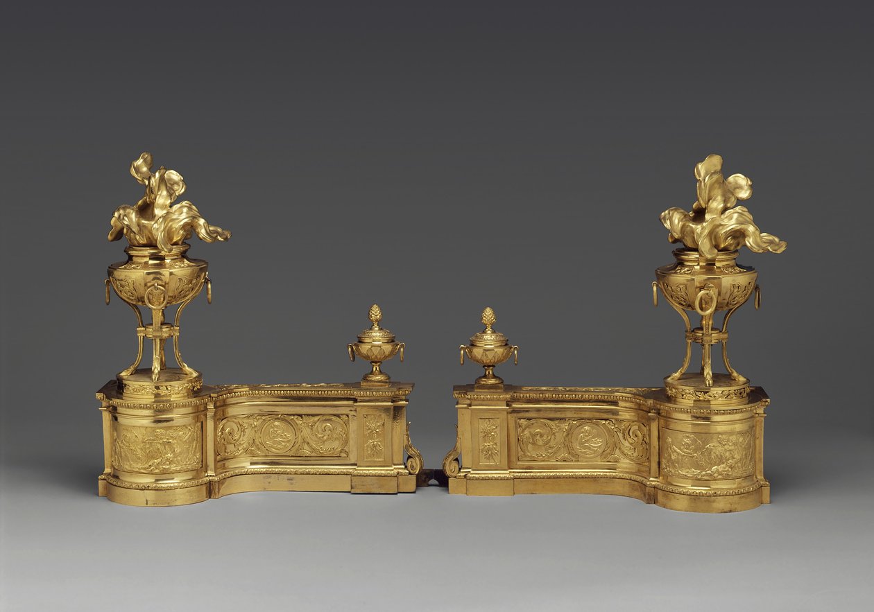 Andirons, ca 1770-80 (förgylld brons) av Pierre Gouthière