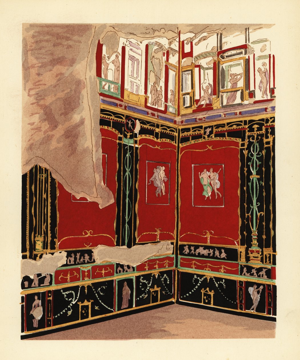Exedra i Vettiihuset, Pompeji av Pierre Gusman