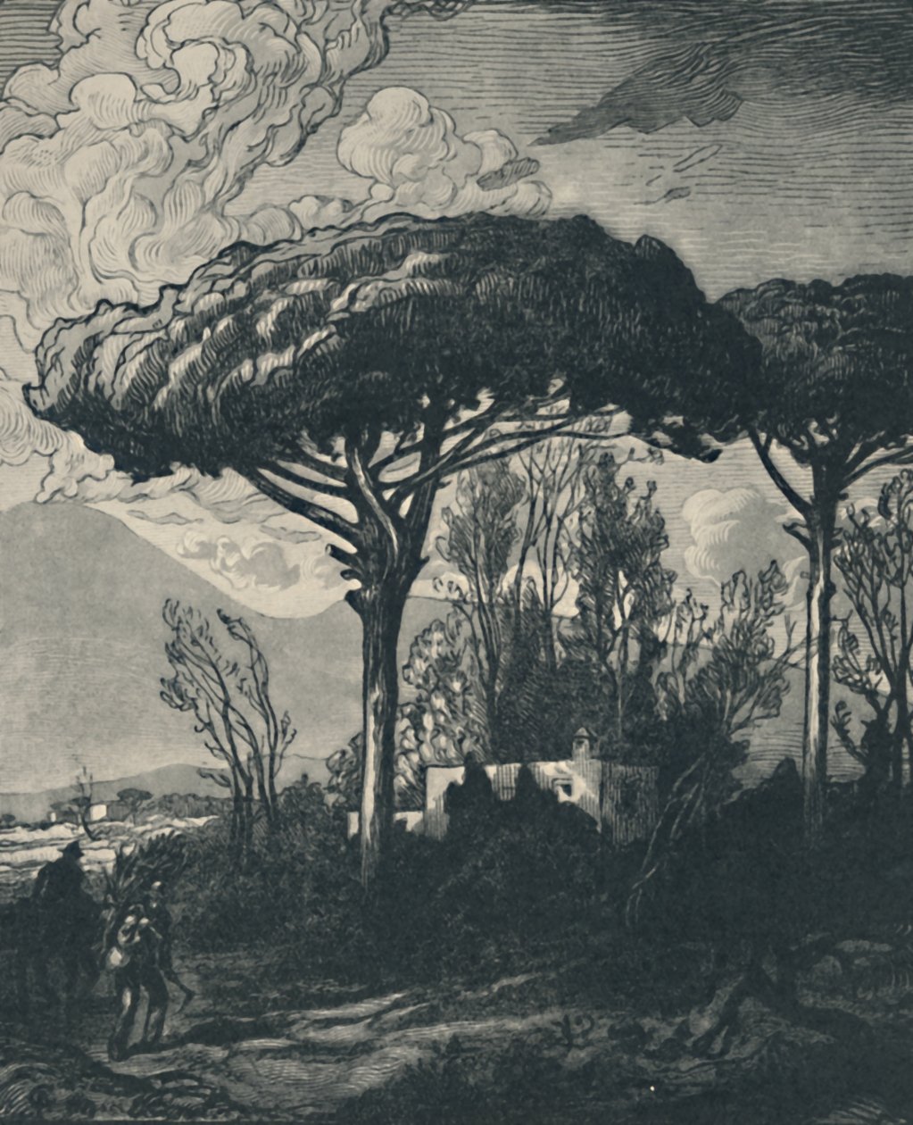 Vesuvius från Pompeji, 1919 av Pierre Gusman