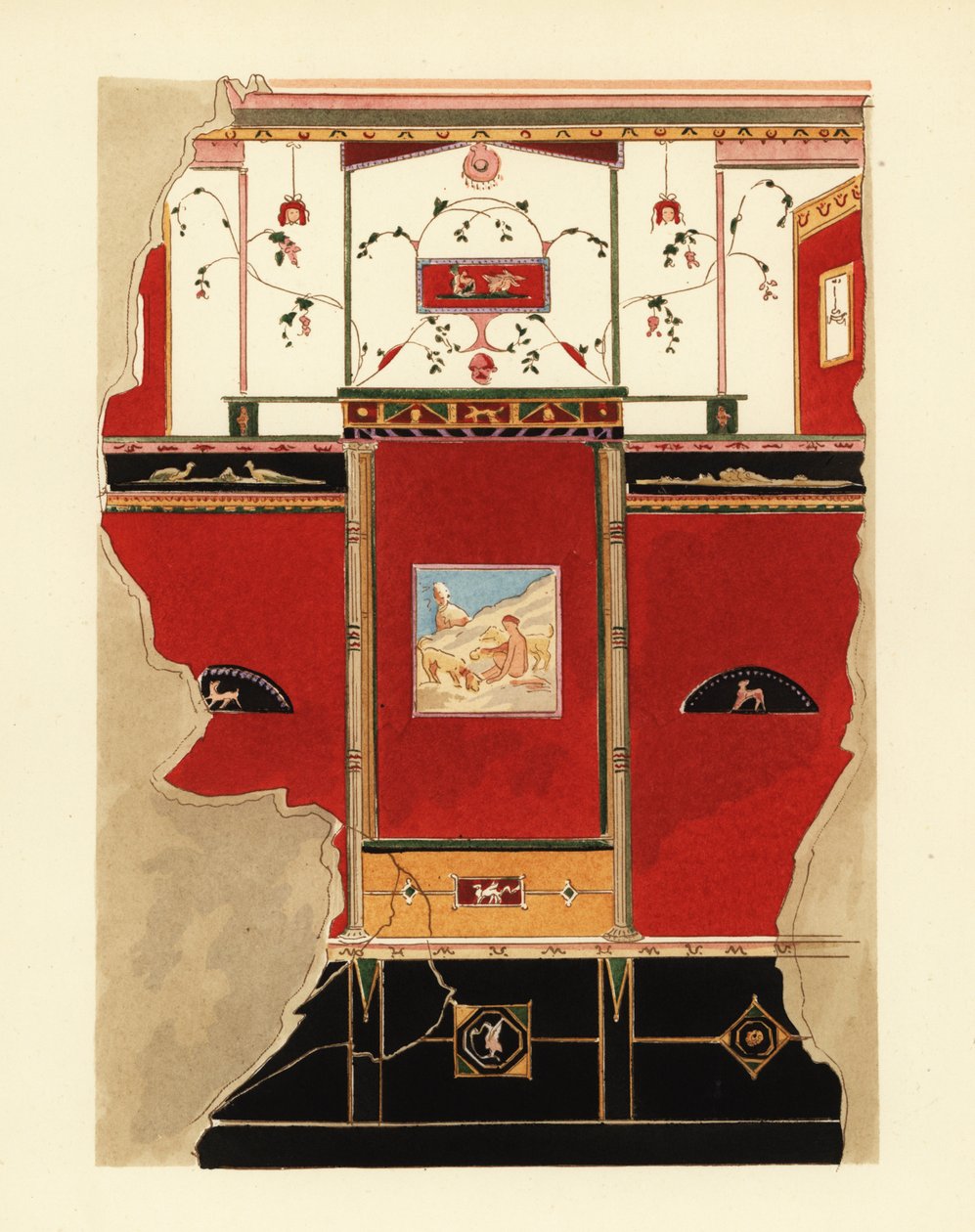 Panel från ett hus i Region III, Pompeji av Pierre Gusman