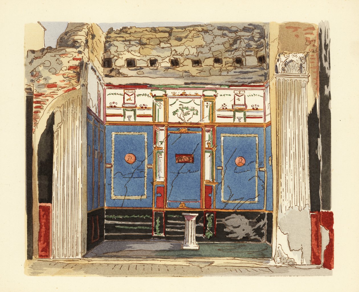 Tablinum av den lilla fontänens hus, Casa della Fontana Piccola, Pompeji av Pierre Gusman