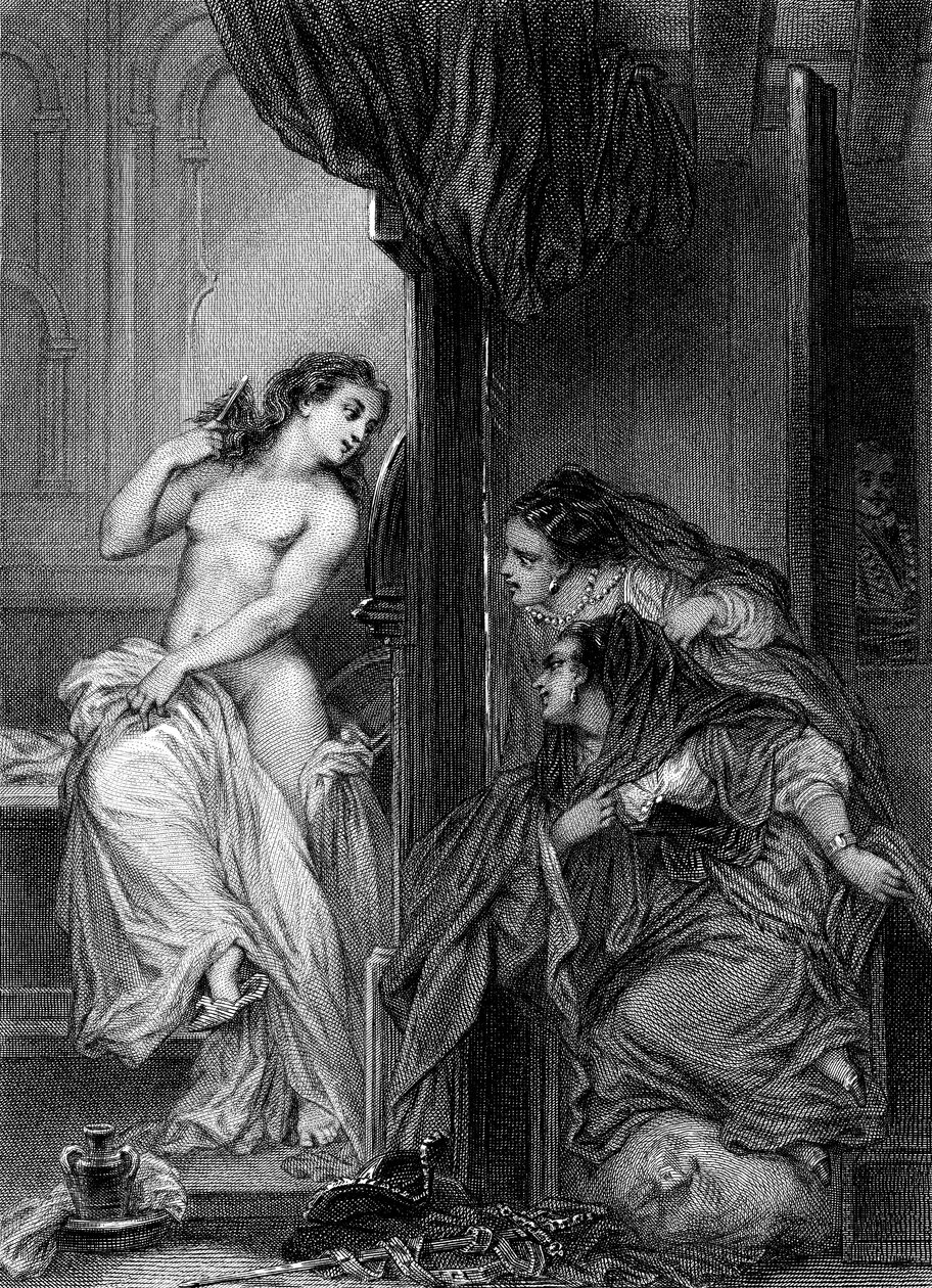 Berättelsen om Jenni av Voltaire (gravyr) av Pierre Gustave Eugene (1817-82) Staal