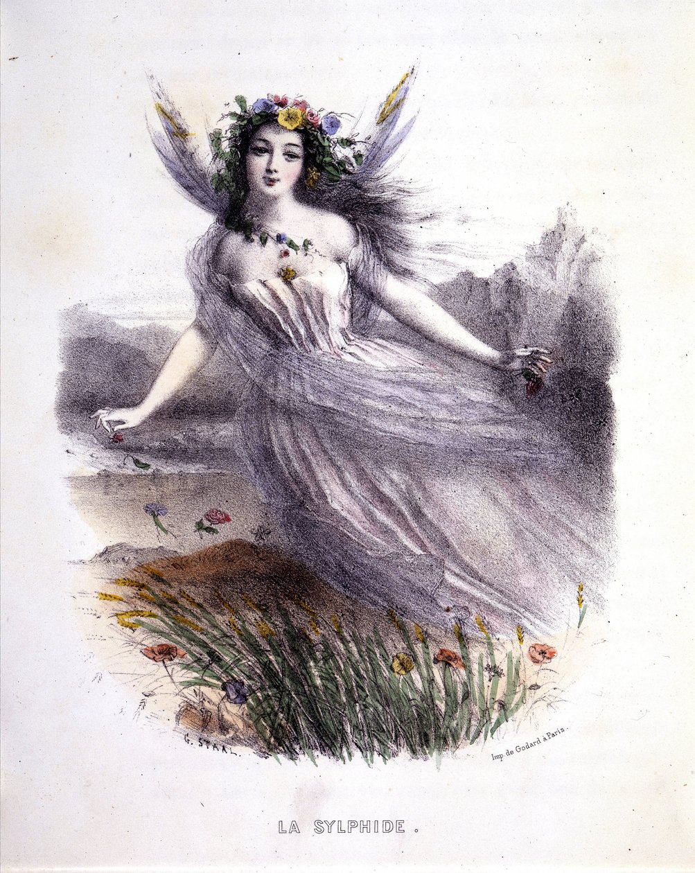 Fairy: La sylphide - i "Mythological women", av Mery och Foelix, ill. av G. Staal, red. av Gouet av Pierre Gustave Eugene Staal