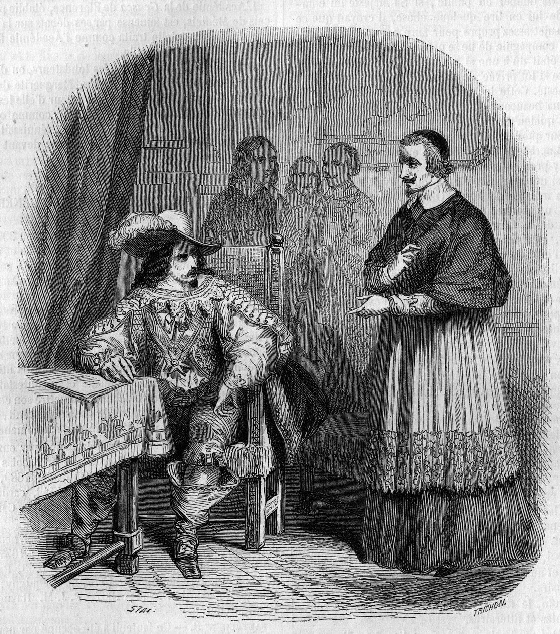 Grundad 1635 av Ludvig XIII (1601-1643) och kardinal Richelieu (Armand Jean du Plessis de Richelieu) (1585-1642). Gravyr av G. Staal av Pierre Gustave Eugene Staal