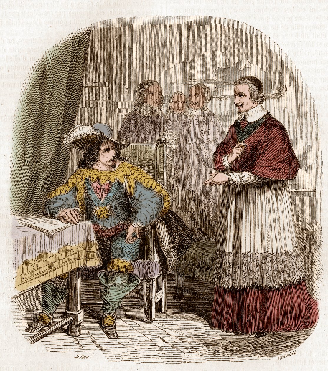 Franske kungen Ludvig XIII och ministerkardinal i Richelieu grundade Academie Francaise av Pierre Gustave Eugene Staal