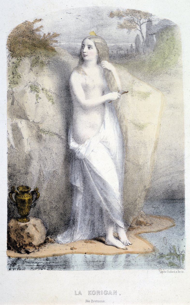 La Korrigan, bretonsk fe - i "Mythological women", av Mery och Foelix, ill. av G. Staal, red. av Gouet av Pierre Gustave Eugene Staal