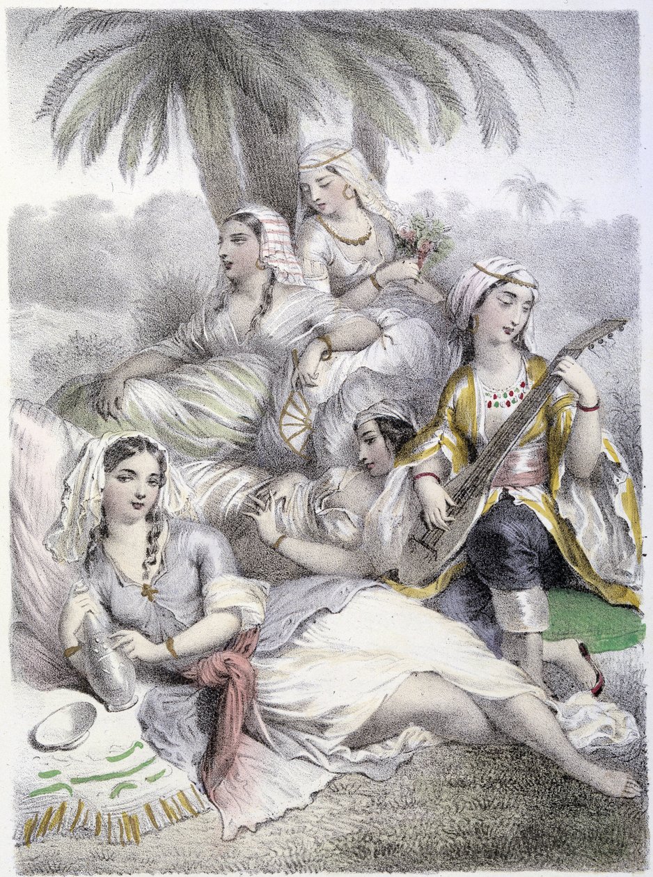 Les Houris - i "The Mythological Women", teckningar av G. Staal, av Mery and the Cte ​​​​Foelix, Ed. G. de Gouet av Pierre Gustave Eugene Staal