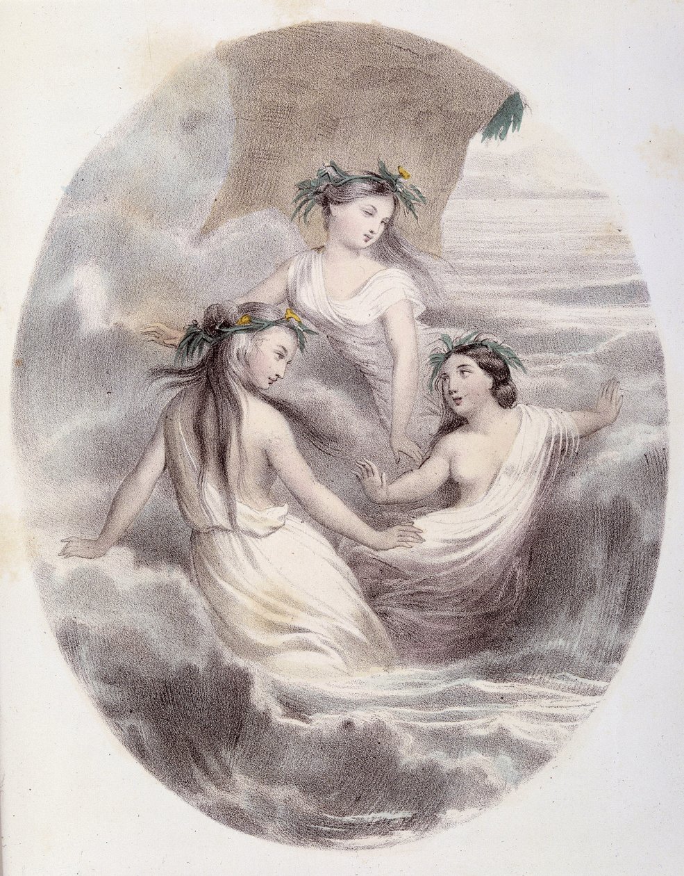 Les Ondines - i "Les Femmes mythologiques", teckningar av G. Staal, av Mery and the Cte Foelix, Ed. G. de Gouet av Pierre Gustave Eugene Staal