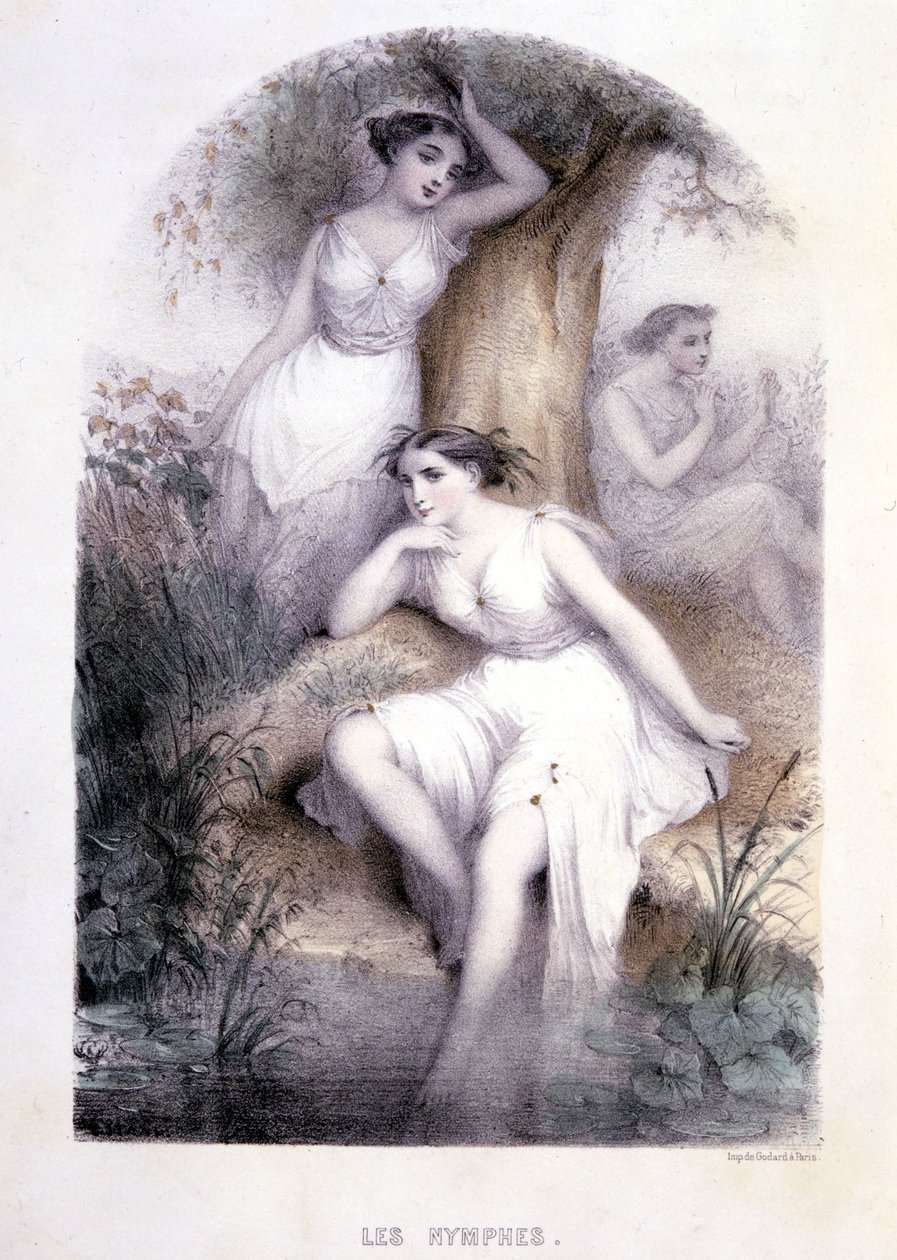 Nymferna - i "Mythological women", teckningar av G. Staal, av Mery and the Cte Foelix, Ed. G. de Gouet av Pierre Gustave Eugene Staal