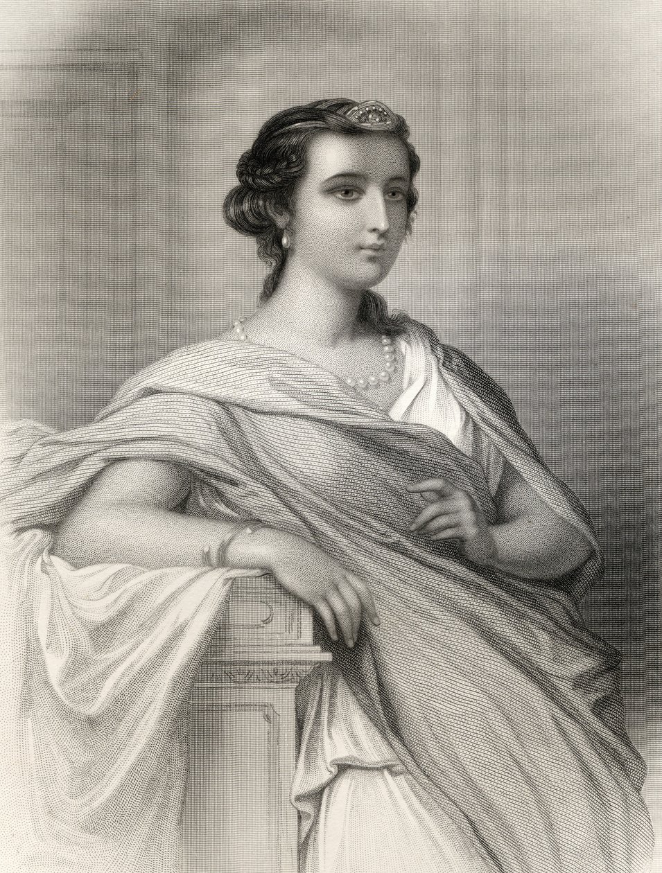 Aspasia of Milet (c.470-410 f.Kr.) illustration från 