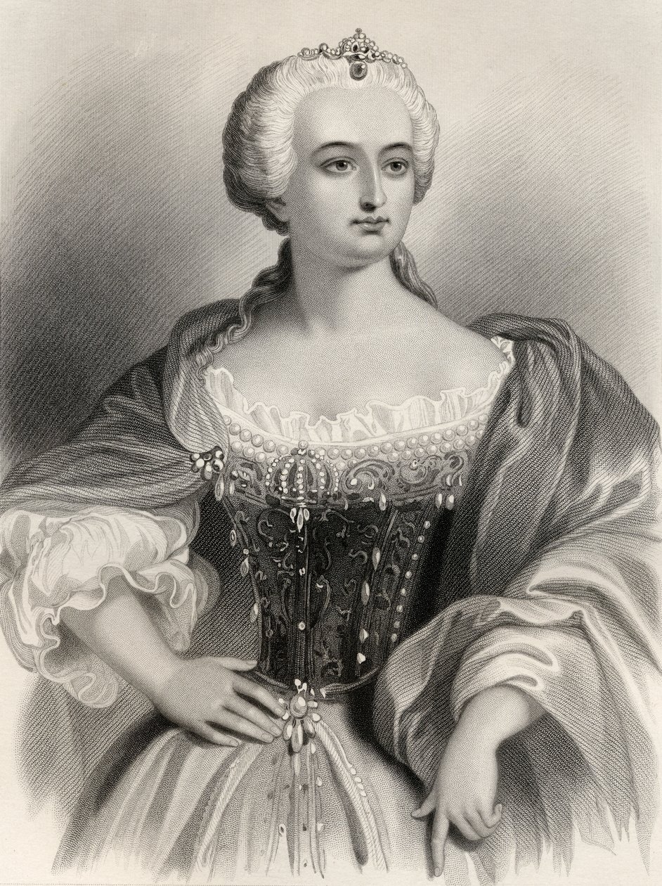 Maria Theresa (1717-80) ärkehertiginna av Österrike och drottning av Ungern amd Böhmen, illustration från 