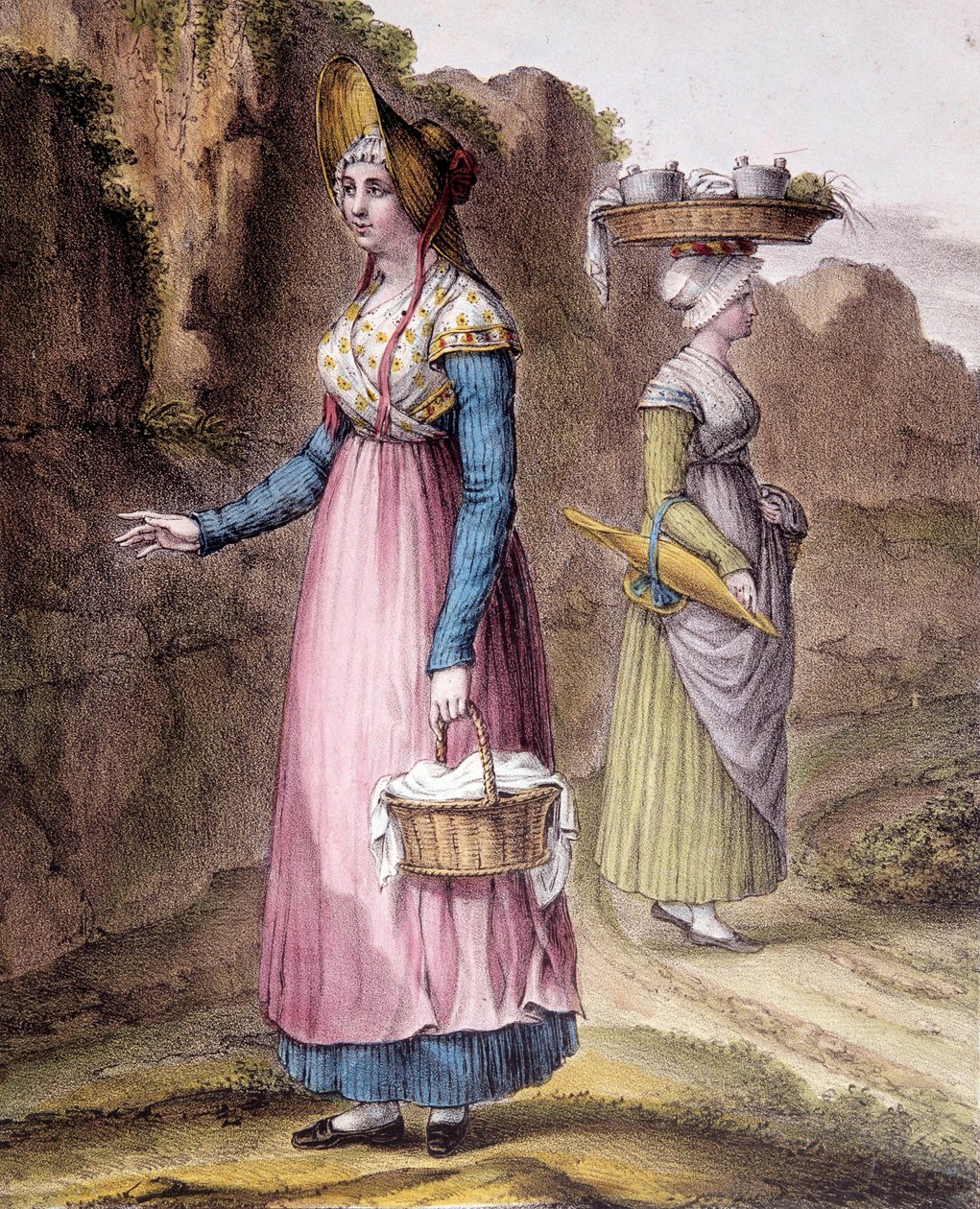 Traditionell dräkt: en bonde från Lyons omgivningar. Carpentier gravyr av Pierre Henri Charpentier
