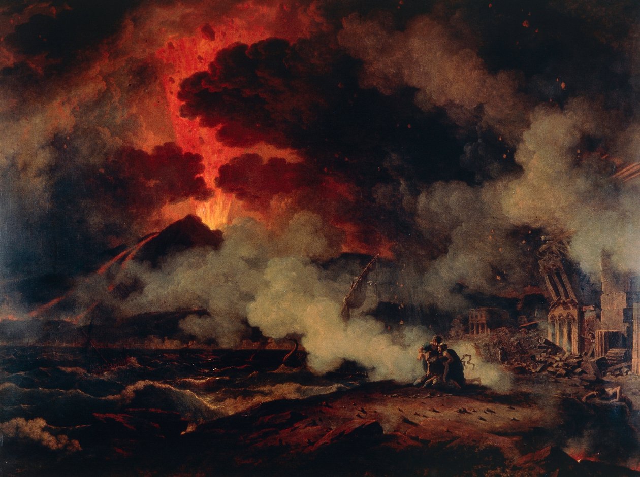 Vesuvius utbrott (olja på duk) av Pierre Henri de Valenciennes