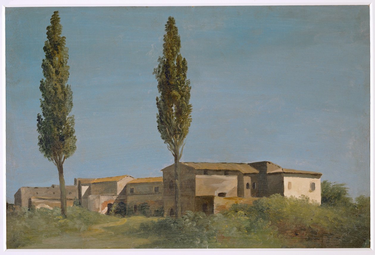 Fabrique i Villa Farnese: de två popplarna ... av Pierre Henri de Valenciennes