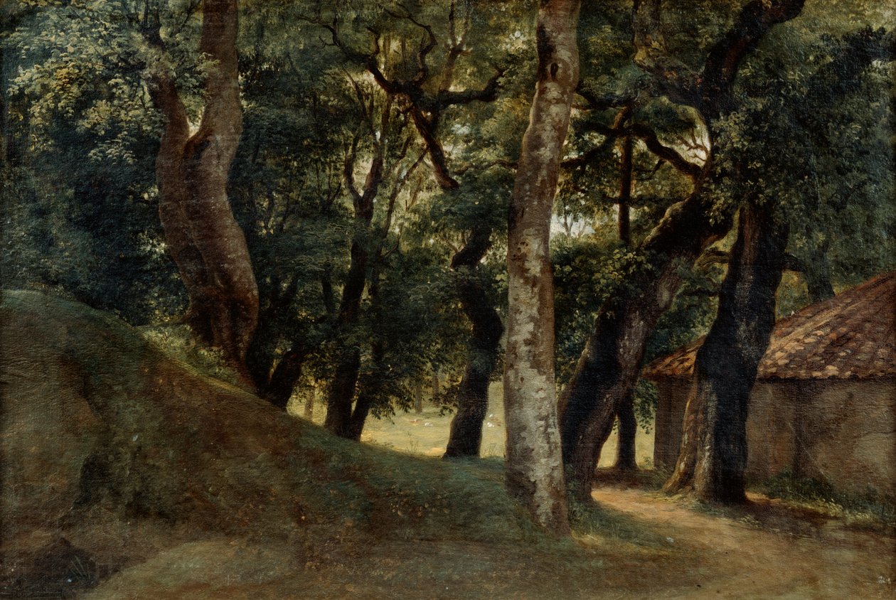 Forest of the Villa Borghese, sent 18-tidigt 1800-tal av Pierre Henri de Valenciennes