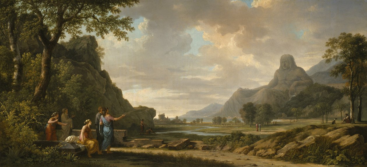 Berget Athos ristat som ett monument till Alexander den store, 1796 av Pierre Henri de Valenciennes
