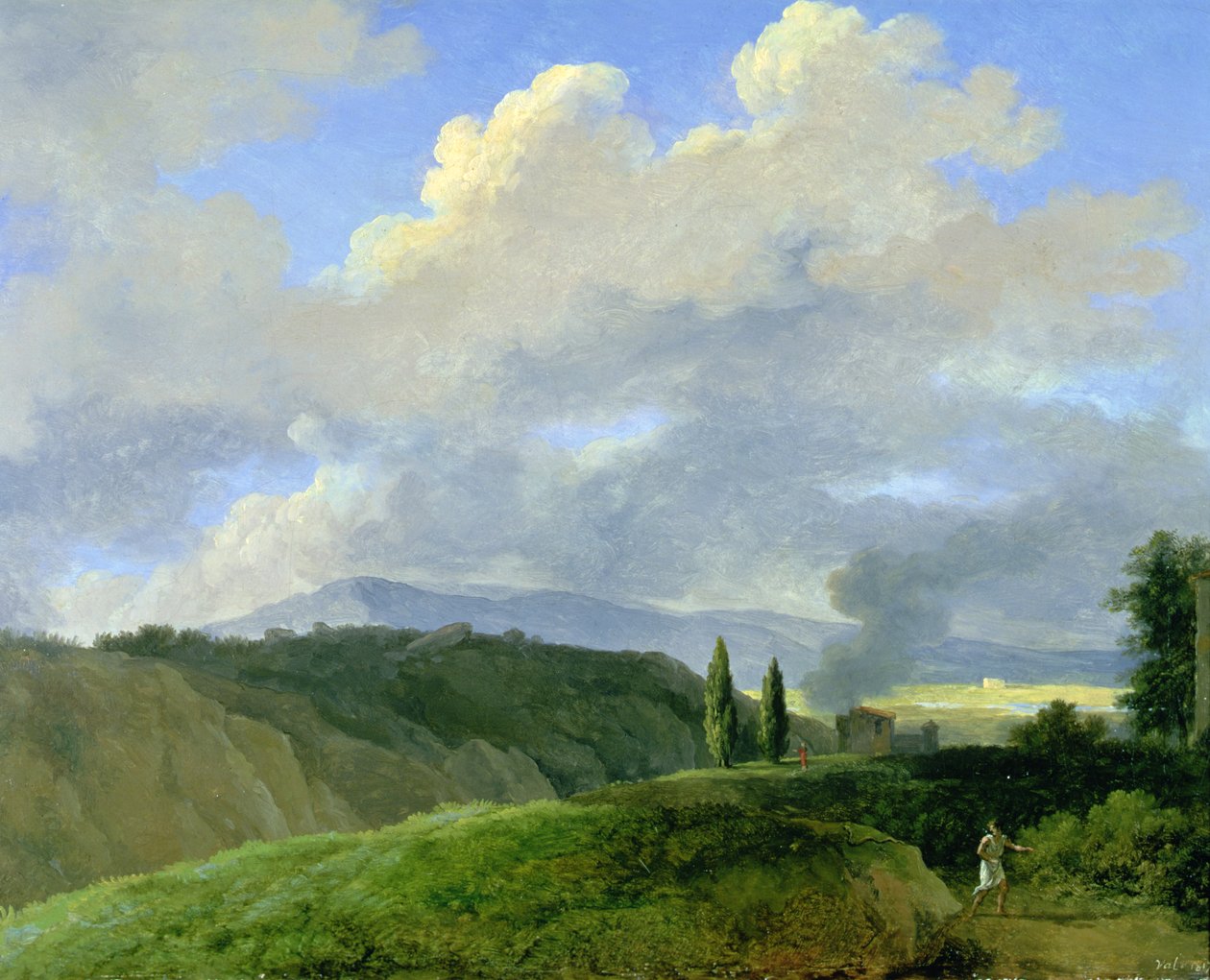 Bergigt landskap med figurer (olja på duk) av Pierre Henri de Valenciennes