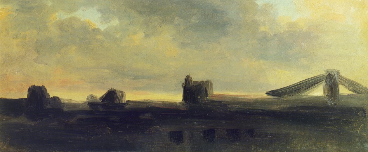Himmel och tak, av Pierre Henri de Valenciennes (1750-1819), kartong av Pierre Henri de Valenciennes