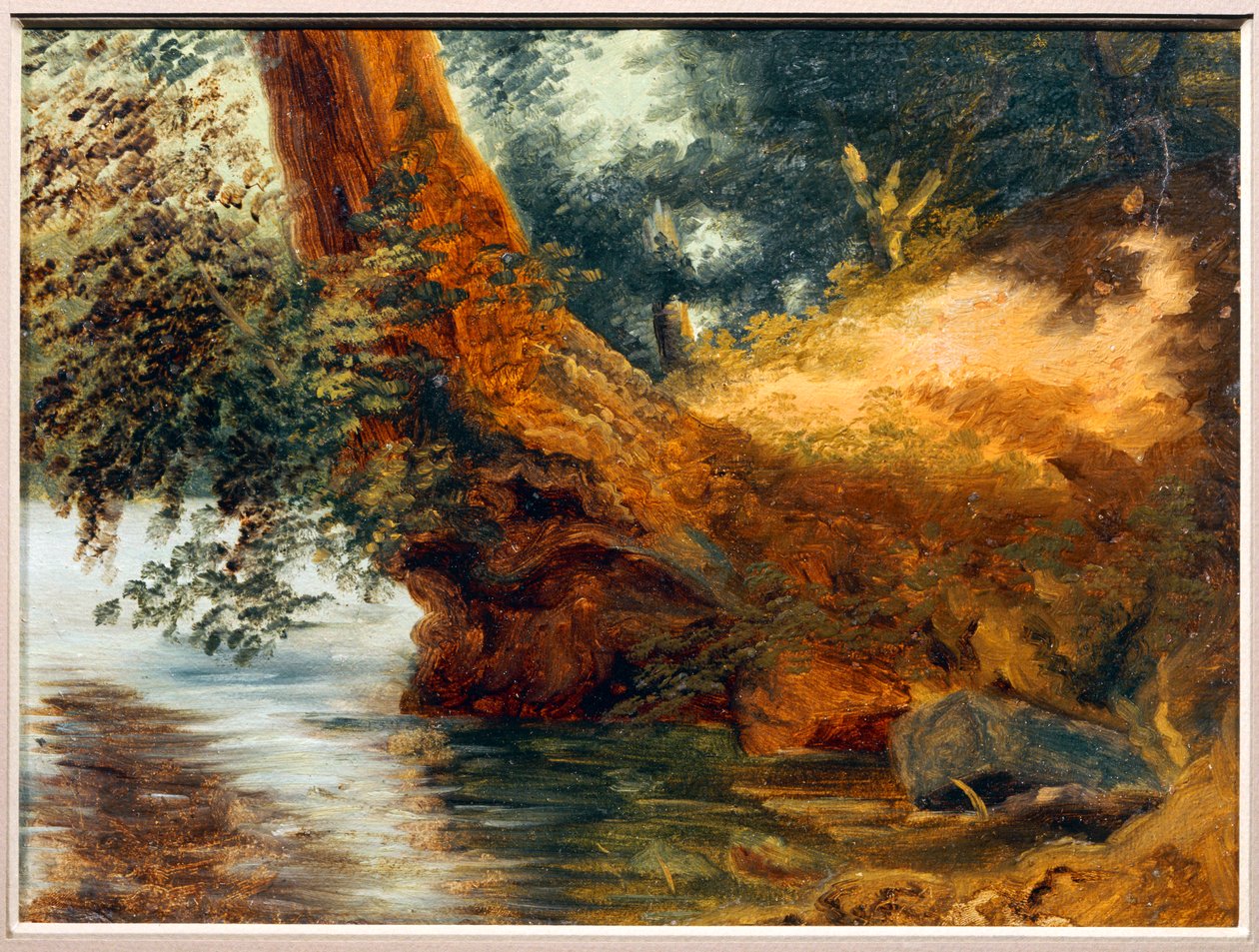 Sur la rive du lac de Nemi - På sjösidan av sjön Nemi ... av Pierre Henri de Valenciennes