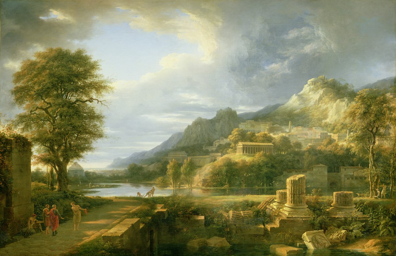 Den gamla staden Agrigentum, 1787 av Pierre Henri de Valenciennes