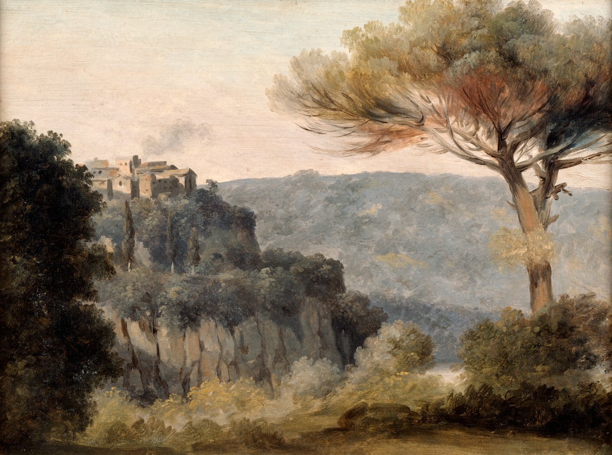 Byn Nemi, slutet av 1700-talets början av 1800-talet av Pierre Henri de Valenciennes