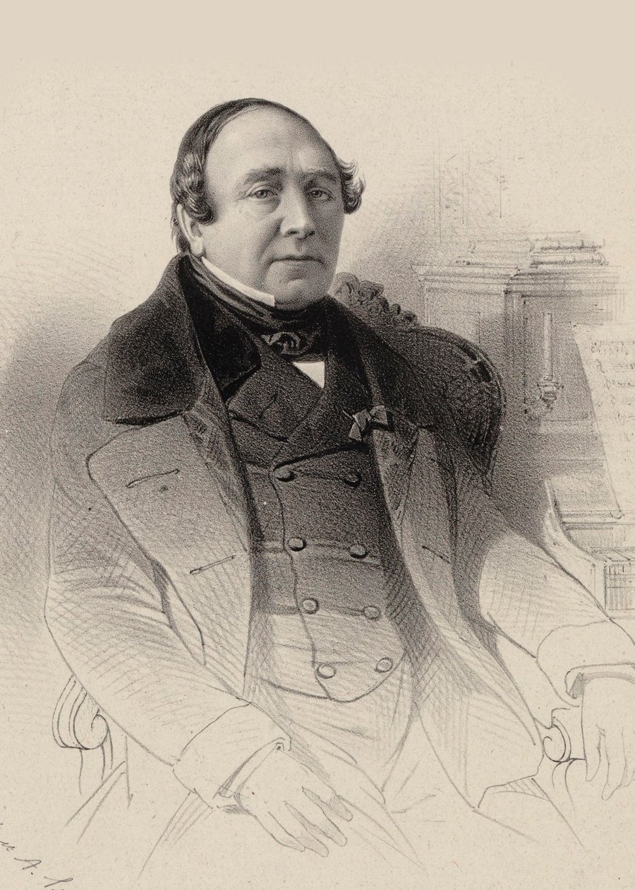 Porträtt av operasångaren Louis Antoine Eléonore Ponchard 1787-1866, 1850. av Pierre Hippolyte Aumont
