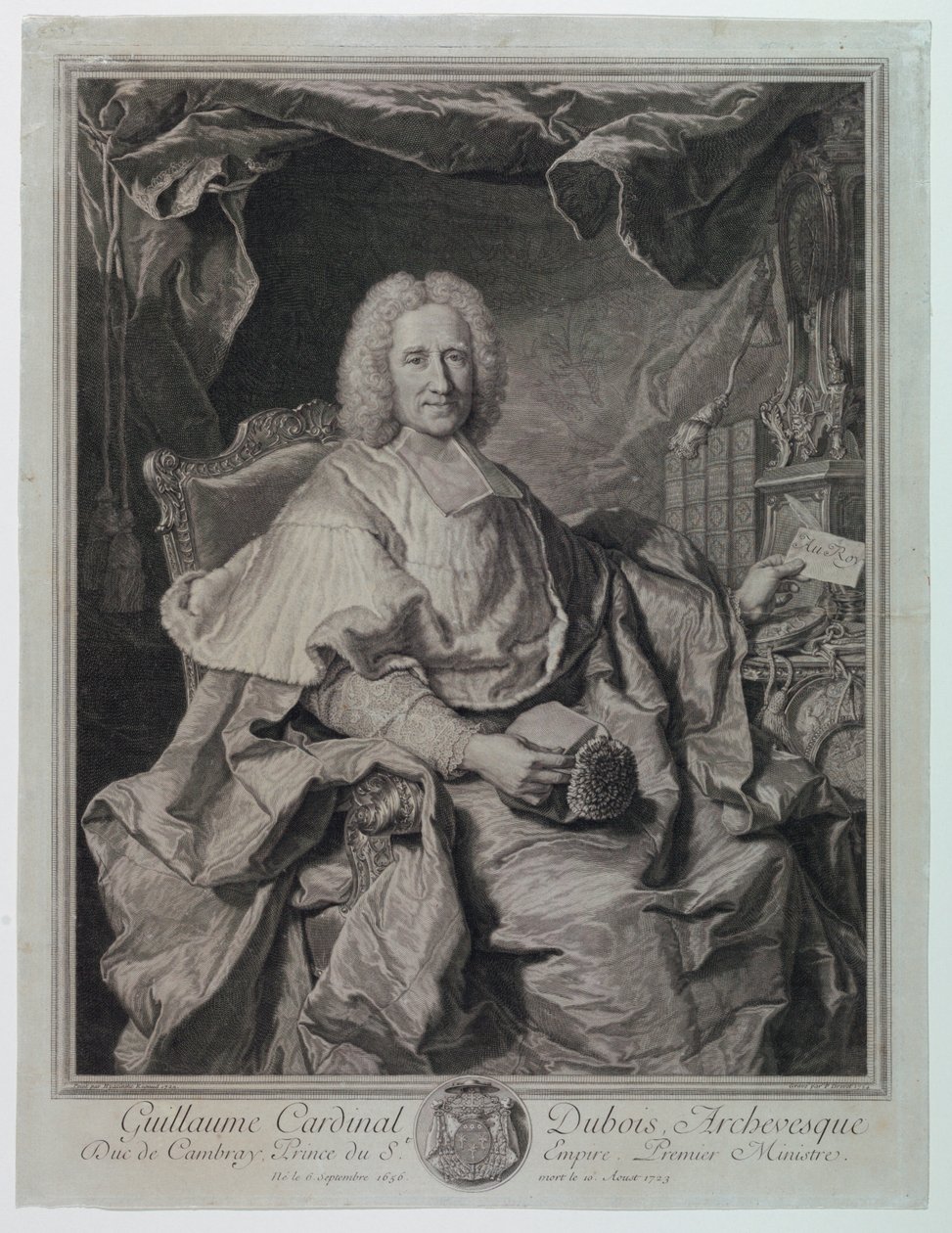 Porträtt av Guillaume kardinal Dubois (1650-1723) av Pierre Imbert Drevet