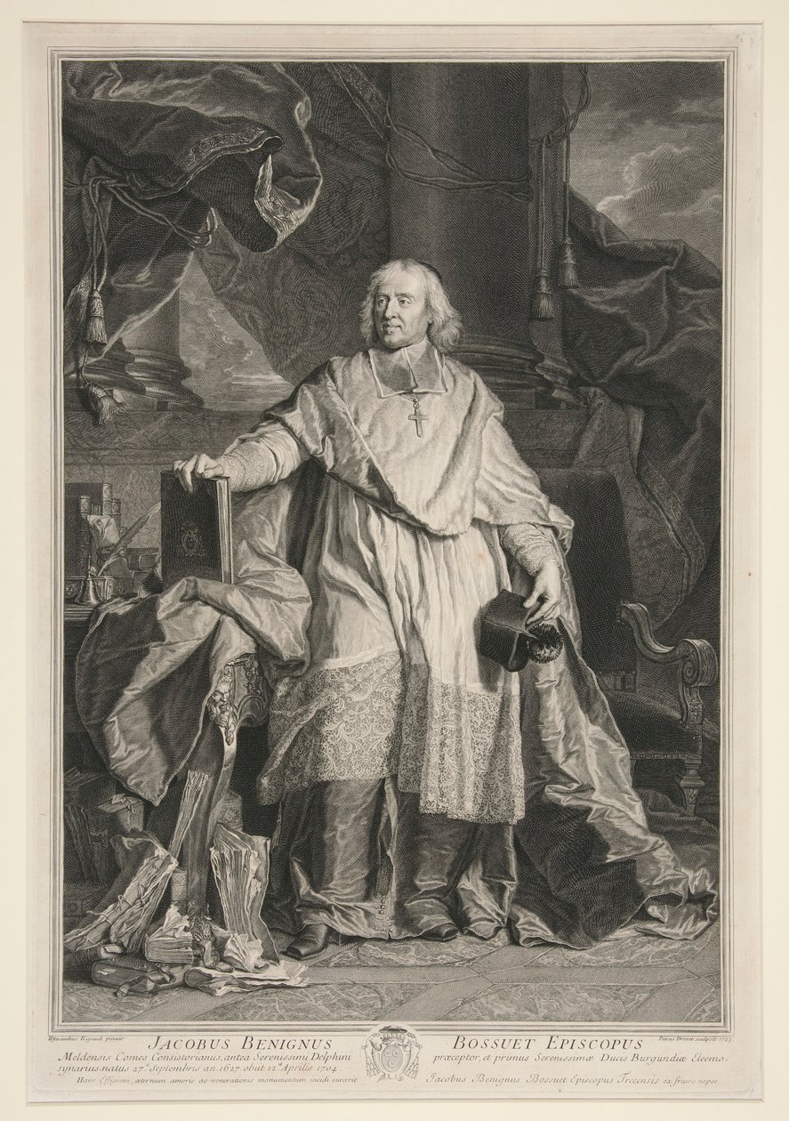 Porträtt av Jacques Benigne Bossuet av Pierre Imbert Drevet