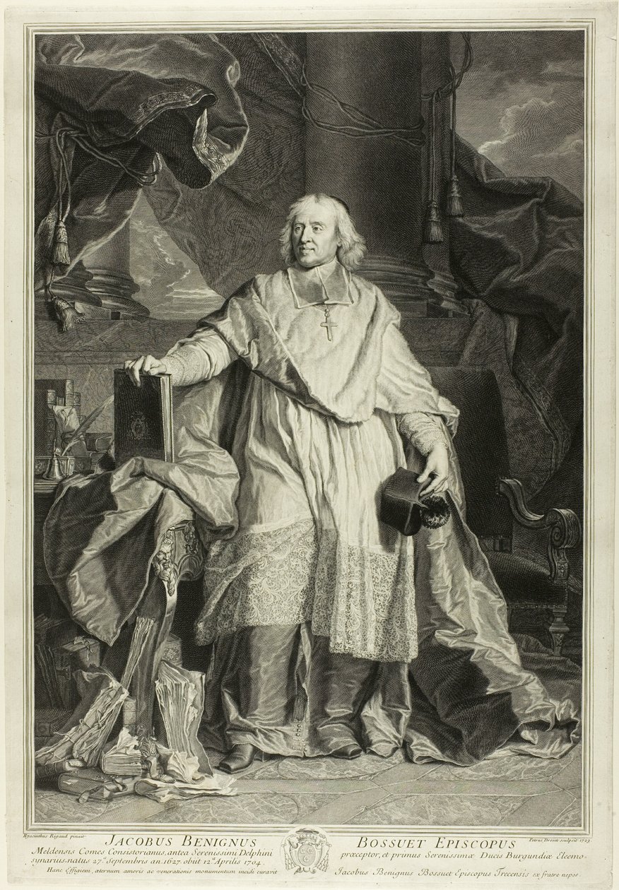 Porträtt av Jacques Bénigne Bossuet, biskop av Meaux av Pierre Imbert Drevet