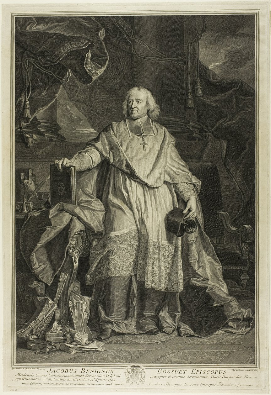 Porträtt av Jacques Bénigne Bossuet, biskop av Meaux av Pierre Imbert Drevet