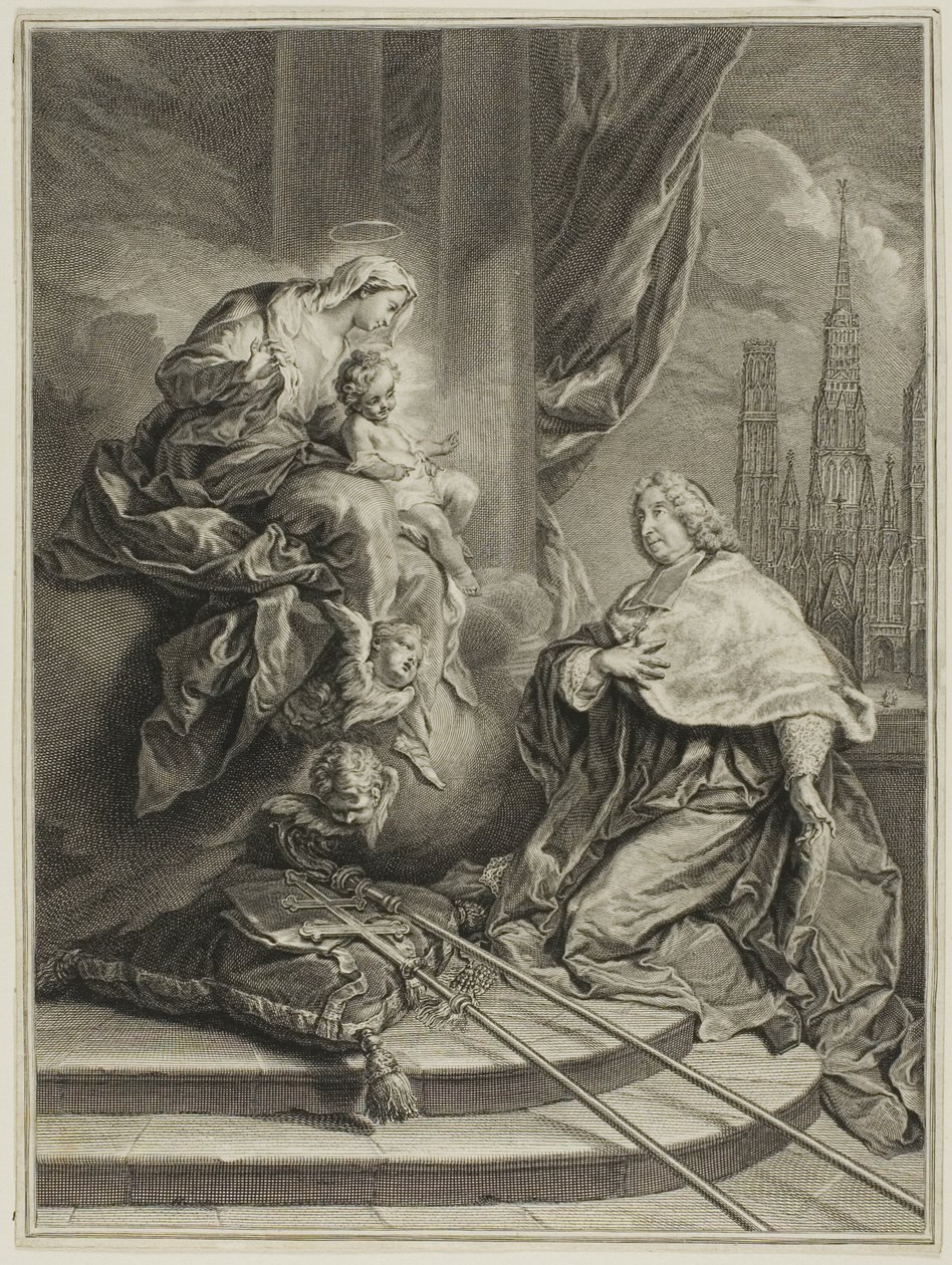 Porträtt av Louis de la Vergne de Tressan, greve av Lyon, ärkebiskop av Rouen av Pierre Imbert Drevet