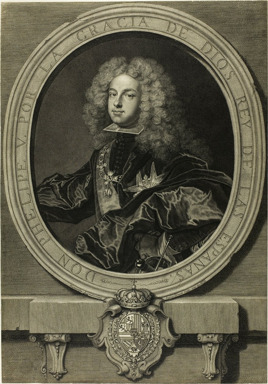 Porträtt av Philippe V, kung av Spanien av Pierre Imbert Drevet