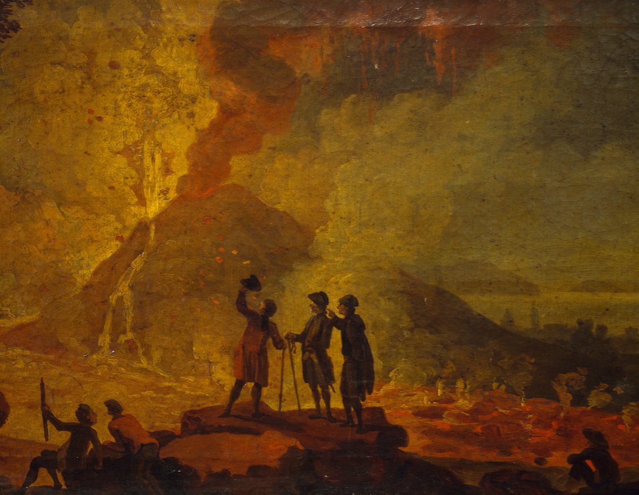 Vesuvius utbrott, av Pierre-Jacques Volaire (1729-1792), olja på duk, 52x79 cm. Detalj. av Pierre Jacques Volaire