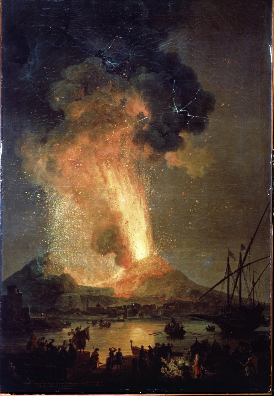 Vesuvius utbrott. Målning av Pierre-Jacques (Pierre Jacques) Volaire (The Volaire Knight) (1729-1802) Olja på duk, 242 x 163 cm av Pierre Jacques Volaire