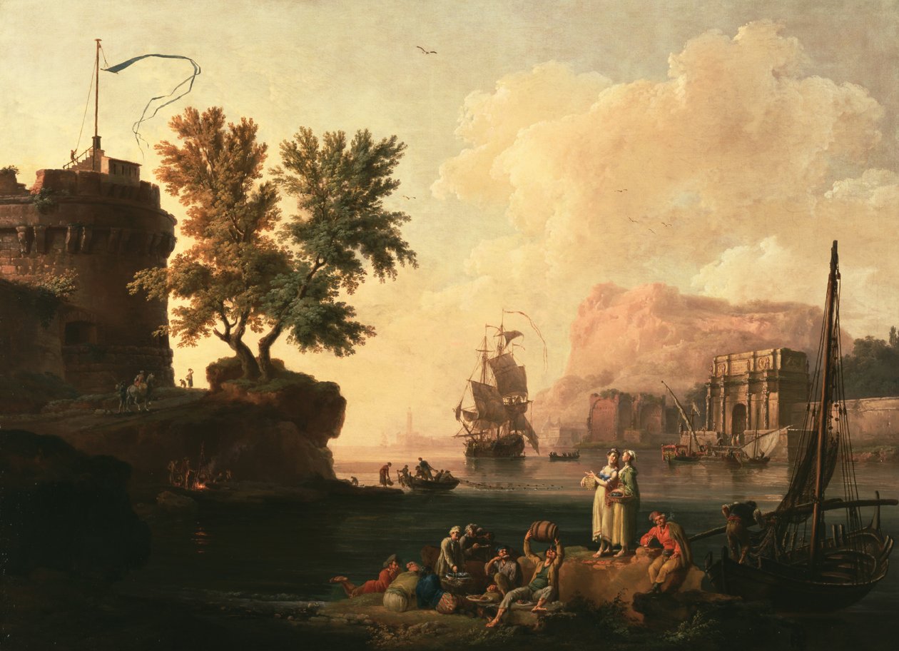 Medelhavets hamnscen, ca 1763 (olja på duk) av Pierre Jacques Volaire