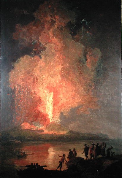 Vesuvius utbrott (olja på duk) av Pierre Jacques Volaire