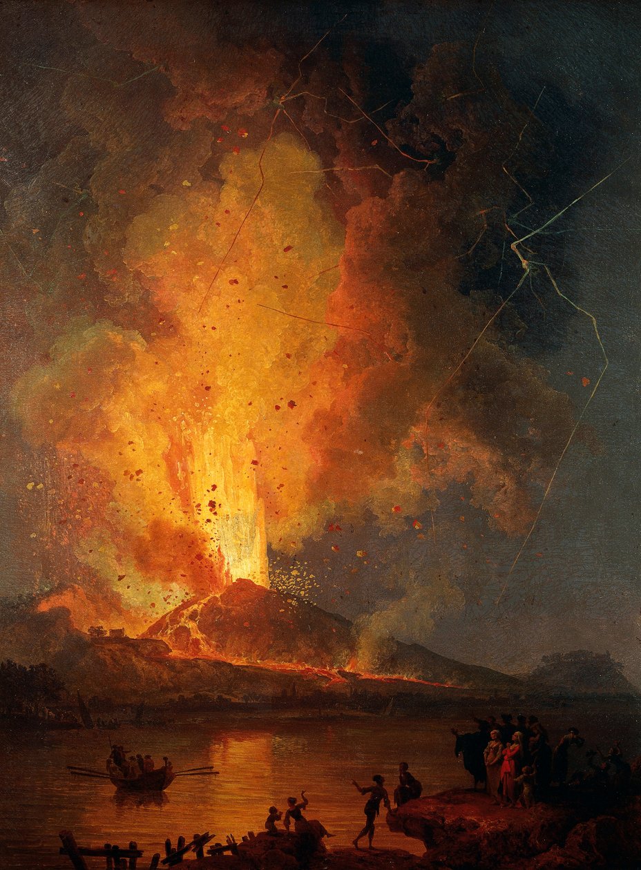 Vy över Vesuvius utbrott av Pierre Jacques Volaire